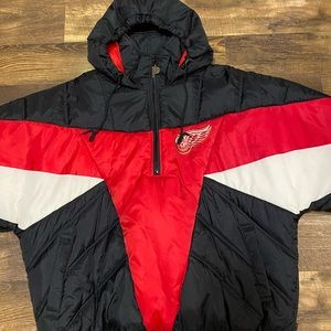 Men’s vintage XL Pro Player half zip puffer jacket